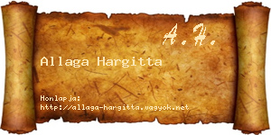 Allaga Hargitta névjegykártya